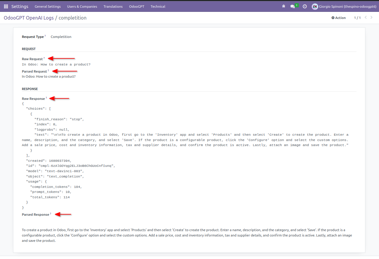 OpenAI Api Log