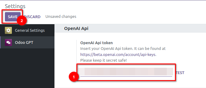 OpenAI Api Key in OdooGPT settings